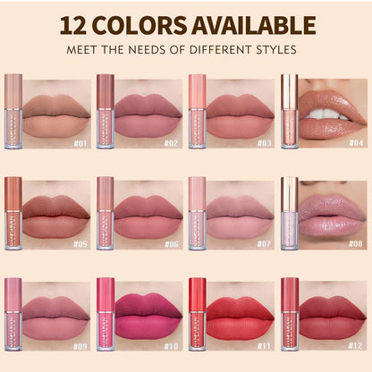 HANDAIYAN Lipstick Set Matte Liquid 12 Colors