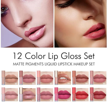 HANDAIYAN Lipstick Set Matte Liquid 12 Colors