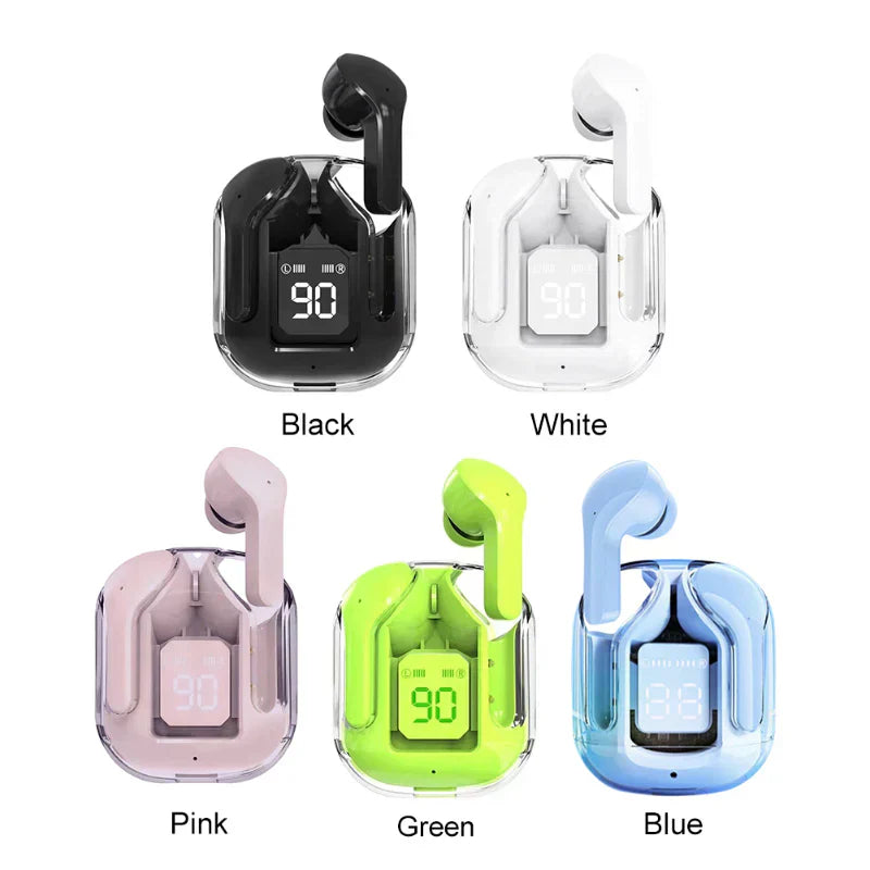 Air 31 Bluetooth Compatible 5.3 LED Power Digital Display Stereo Sound Transparent Wireless Earbuds